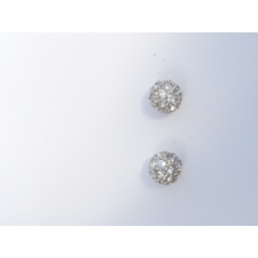 Orecchini in argento sfera Swarovski - Orecchini in argento