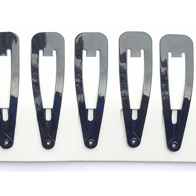  5 pezzi di clic clac neri in metallo smaltato, medi