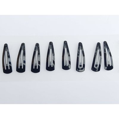  5 coppie di clic clac neri in metallo smaltato nero, cm  3,8