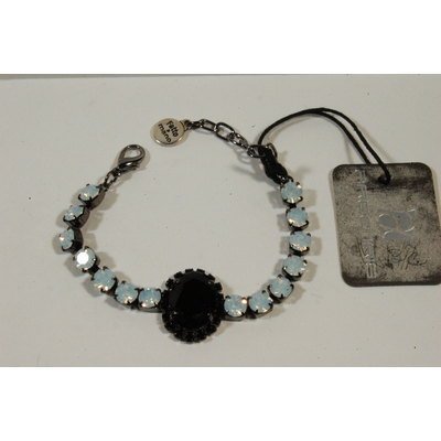  bracciale con pietre swaroski incastonate bianche e centrali grigie