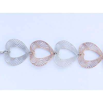  Bracciale in argento con 6 cuori in filigrana 