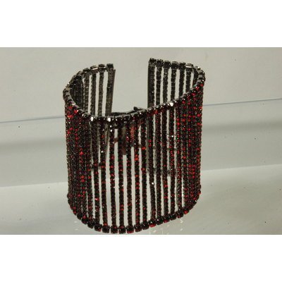  Bracciale rosso granato cristalli