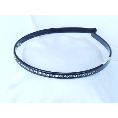  Cerchietto nero in resina, francese, con Swarovski