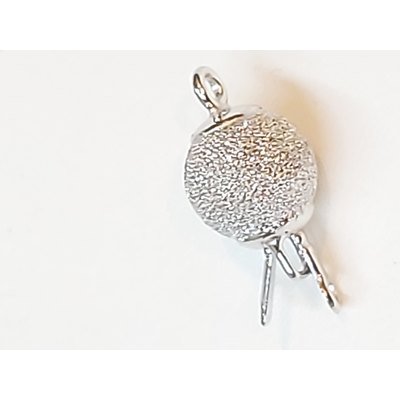  Chiusura barilotto  in argento glitterato mm10