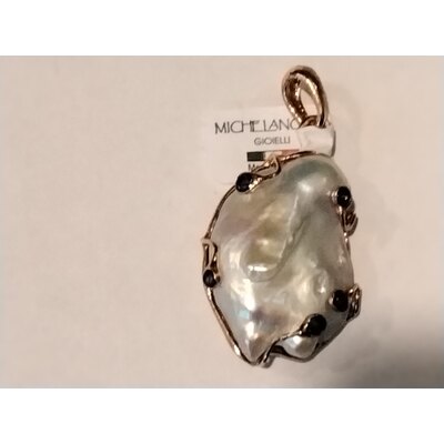  Ciondolo in argento con Perla Scaramazza e pietre