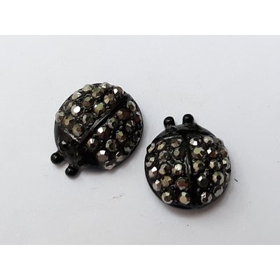Les Poulettes Orecchini Coccinella Oro Placcato – Gioiello Artistico In Cofanetto