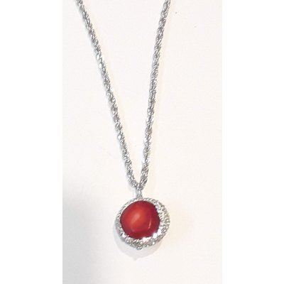  Collana in corallo di bambù con swarovski argento