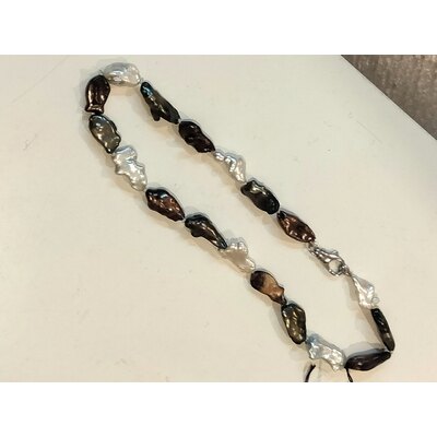  Collana lunga perle vere scaramazze multicolor