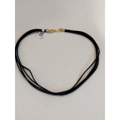  Cordone nero 10 fili con chiusura in argento placcato oro