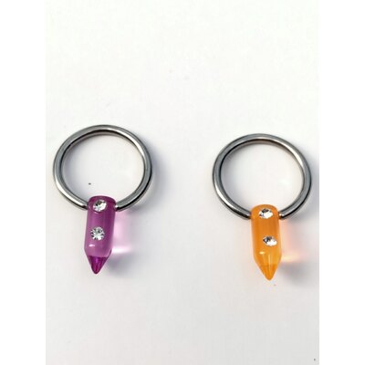  Due piercing per capezzoli da mm 1.6, diametro cm 1.5