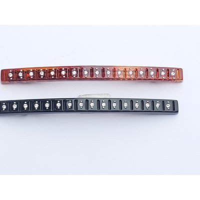  Fermaglio francese in resina con Swarovski, nero