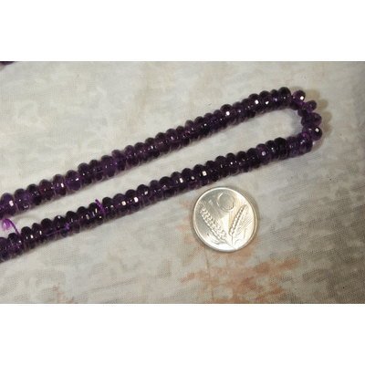  Collana in ametista diametro 6 mm sfaccettata