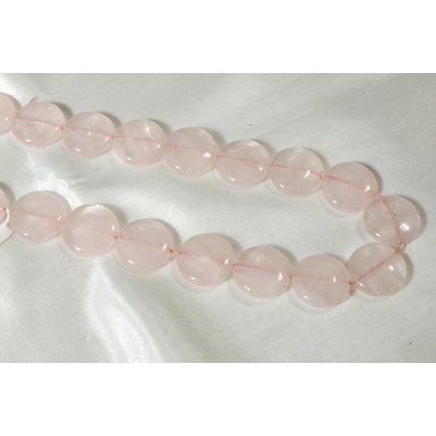  Collana in quarzo rosa smarties, 20 mm,infilato a nodi con chiusura moschettone in argento