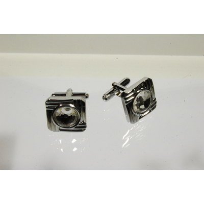  Gemelli quadrati con strass grosso centrale