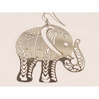  Orecchini in argento, elefante traforato