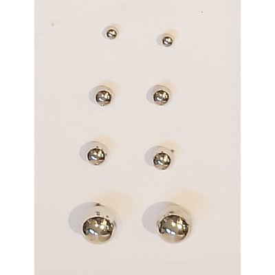  Orecchini in argento sfera mm 6