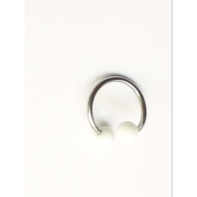  Piercing ad anello con 2 palline bianche