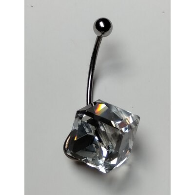  Piercing con cubo in zircone cm 1,2