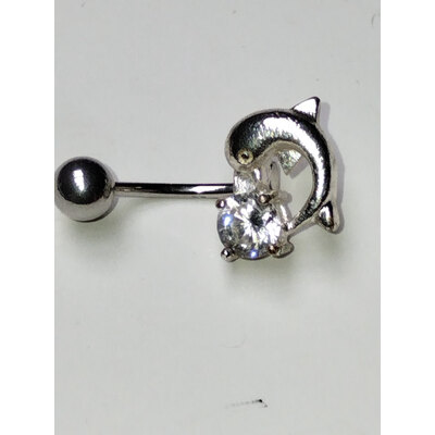  Piercing con delfino e zircone