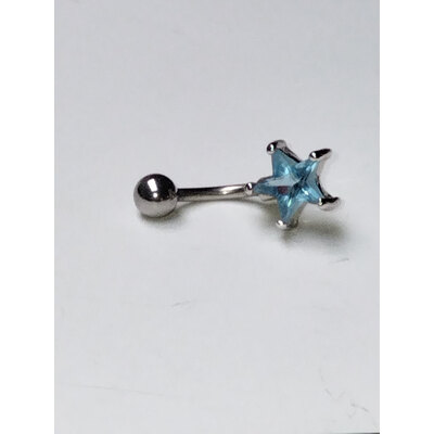  Piercing con stella azzurra zircone
