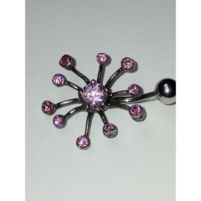  Piercing con swarovski rosa