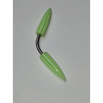  Piercing in resina con coni verde chiaro a righe