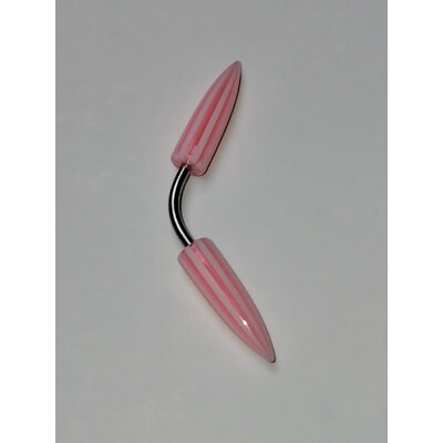  Piercing in resina con coni rosa e bianco a righe
