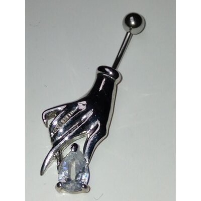  Piercing mano con zircone goccia