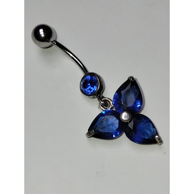  Piercing on tribal pendente zirconi blu