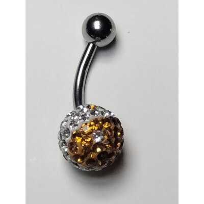  Piercing per ombelico, barra mm 1.2, sfera in swarovski 