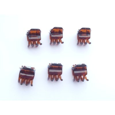  Set di 6 pinze mini marrone cm 1