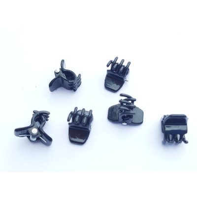  Set di 6 pinze mini nere cm 1