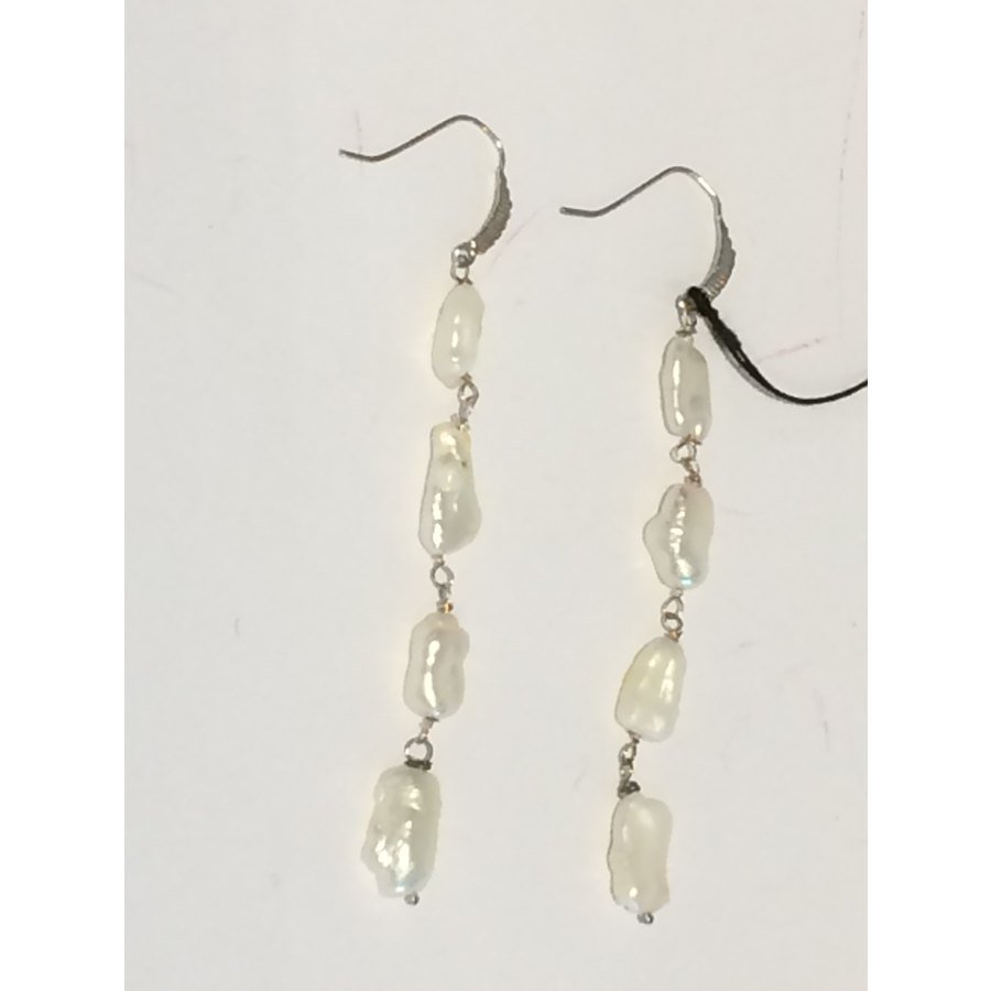 Orecchini di perle gemelle Akoya in oro bianco