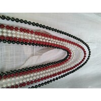 3 Collane in perle laccate tricolore Italia