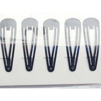 5 fermagli per capelli in metallo neri, cm 4,5 per 1,3
