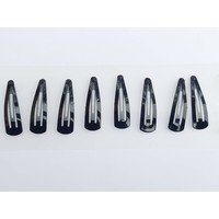 5 coppie di clic clac neri in metallo smaltato nero, cm  3,8
