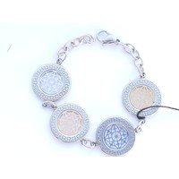 Bracciale in acciaio con 4 cerchi con fligrana