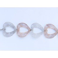 Bracciale in argento con 6 cuori in filigrana 