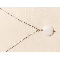 Catenina veneziana in argento con ciondolo in agata bianca