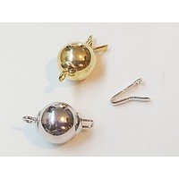 Chiusura barilotto in argento placcato oro diametro 12 mm