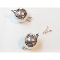 Chiusura barilotto rotondo in argento diametro 18 mm