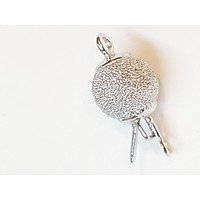 Chiusura barilotto  in argento glitterato mm10