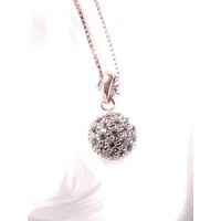 Ciondolo con zirconi e catenina veneziana in argento placcato oro rosa 