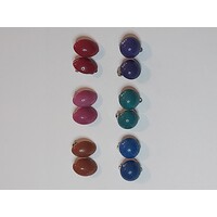 clipsOrecchini clips, 6 paia assortiti in colori e forma ovale e rotondo