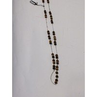 Collana in occhio di tigre, lavorata con perni e catena in acciaio