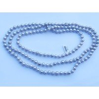 Collana in perle vere grigie lunga cm 160