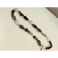 Collana lunga perle vere scaramazze multicolor