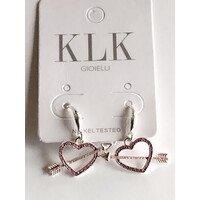Orecchini con cuore e freccia