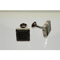 Gemelli quadrati con 25 zirconi fume