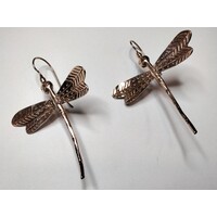 Orecchini a forma di libellula argento placcato-oro 